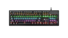 MK928 RGB Mechanical Keyboard, LED Gaming Backlit Keyboard, Waterproof USB Wired Floating Keyboard, Suitable for Desktop, Computer, PC