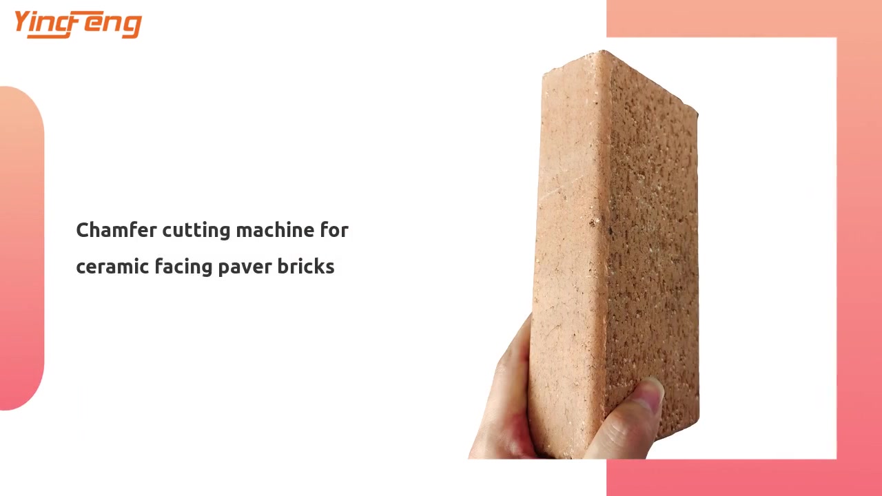 Chamfer cutting machine for ceramic facing paver bricks