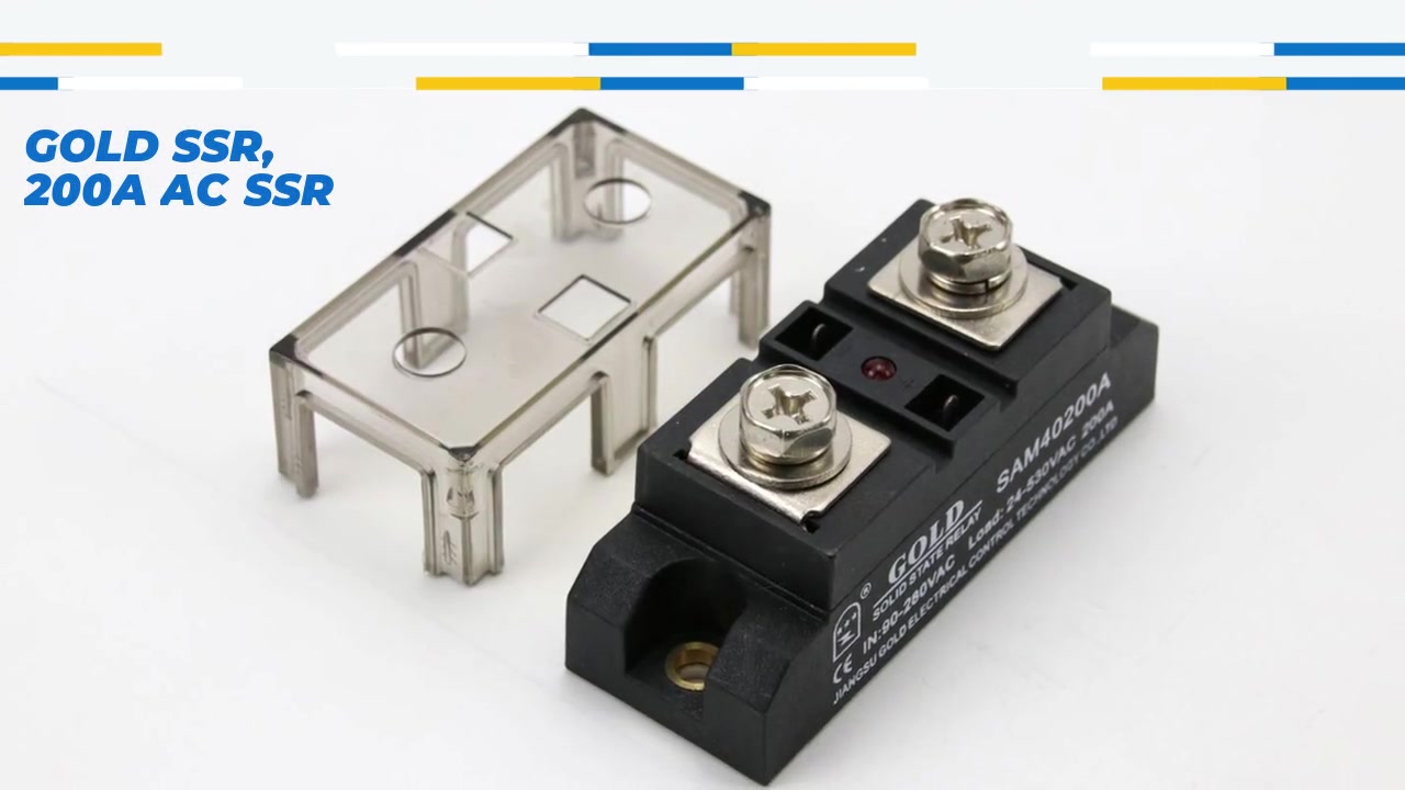 GOLD SSR, 200A AC SSR, AC control AC solid state relay, input 90280VAC
