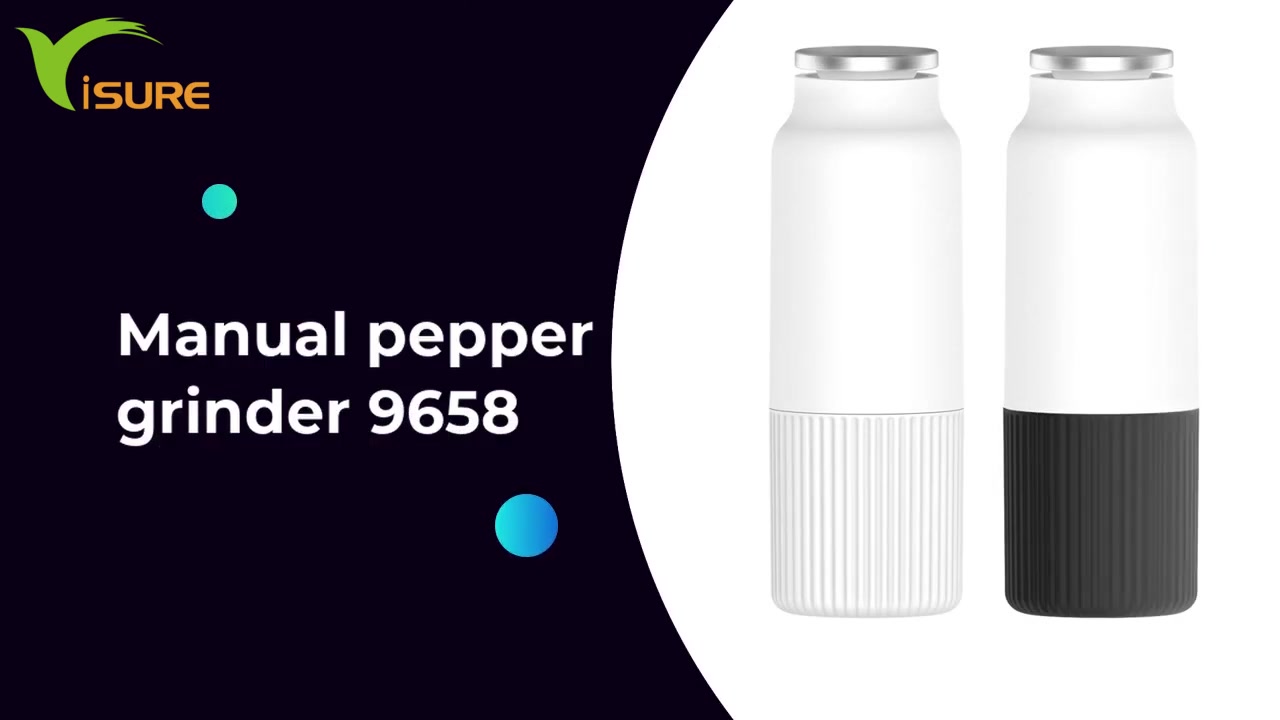 キッチンレストランマニュアルブラックペッパーグラインダー9658のための調節可能なセラミックコアの手動ドライスパイス海の塩とペッパーミルグラインダー