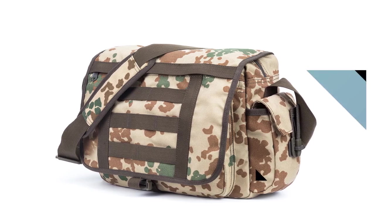 Military Messenger Bag Nylon fabric zipper closure