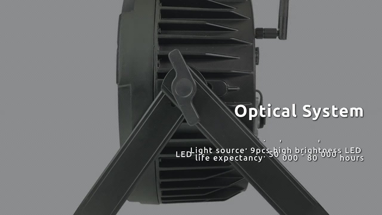 Professional Wireless Battery 9*18W LED Slim Up Light SL-2049 wholesale