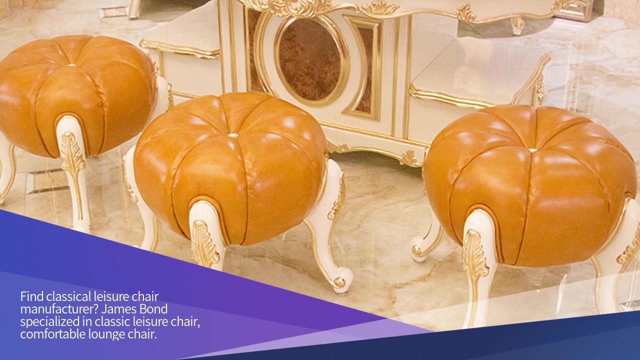 Classic outdoor leisure chairs 14k gold and solid wood brown James Bond