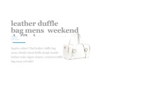 Best Duffle simple handle leather make zipper closure Supplier