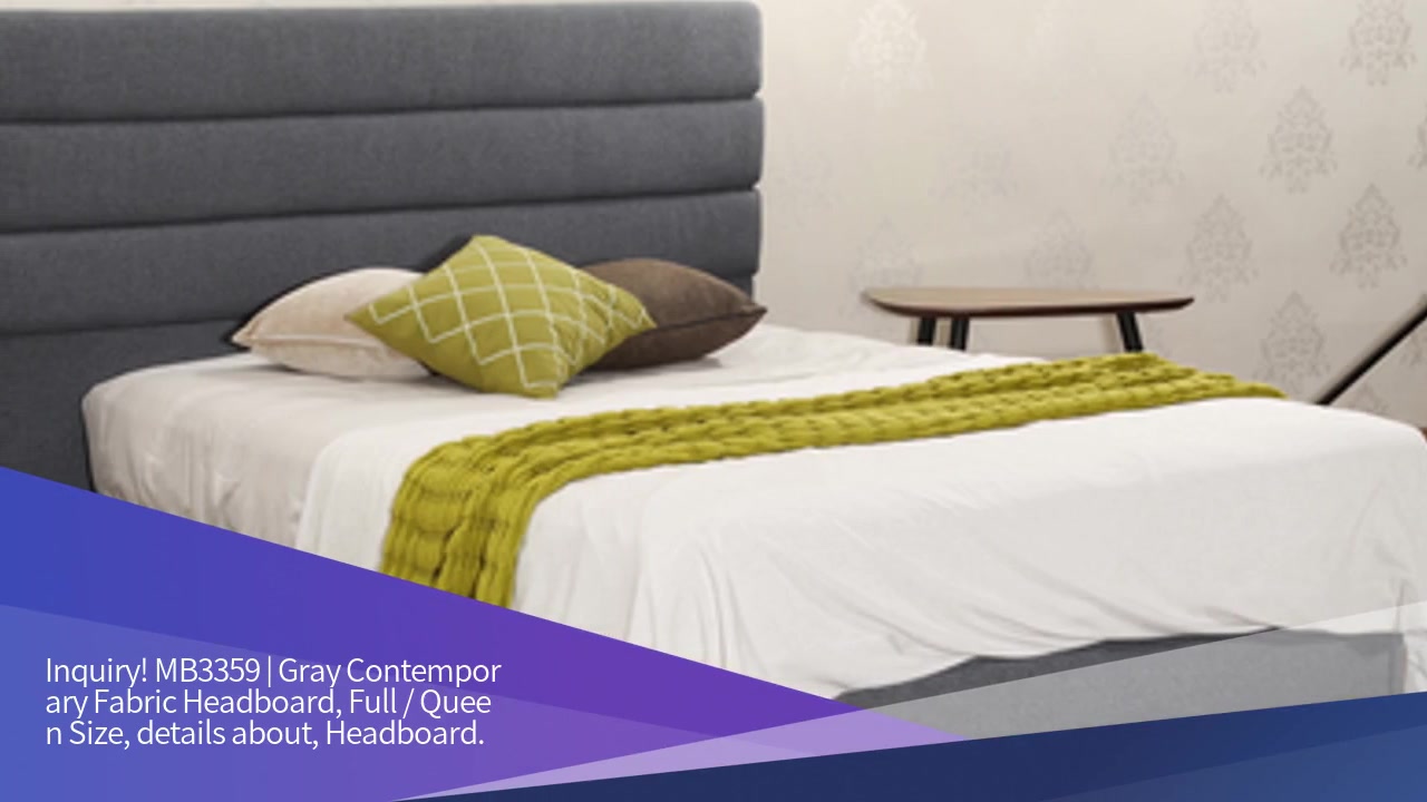 HighQuality MB3359 | Gray Contemporary Fabric Headboard Wholesale