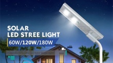 Waterproof Outdoor IP65 Motion Sensor Integrated 60w 120w 180w All in One LED Solar Street Light Price
