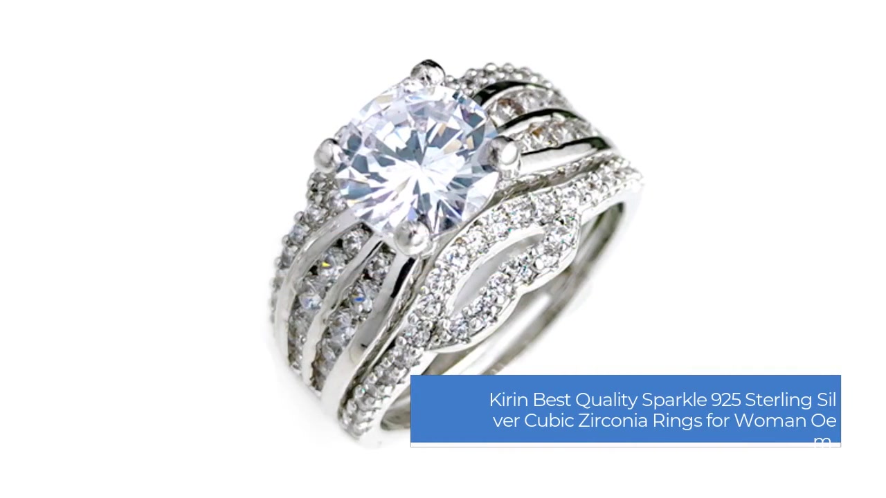 Best Quality Sparkle Engagement 925 Sterling Silver Cubic Zirconia Rings for Woman 107278 Oem-Kirin