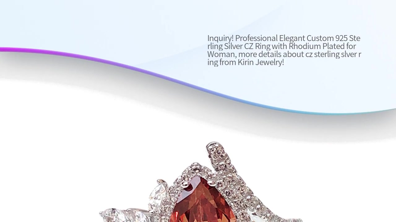 Professional Elegant Custom 925 Sterling Silver CZ Ring with Rhodium Plated for Woman 102826 Factory From China-Kirin