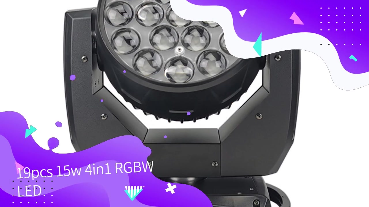 Custom Moving Head light 19PCS 15W 4 In1 Osram Wash Zoom LED SL-1029A