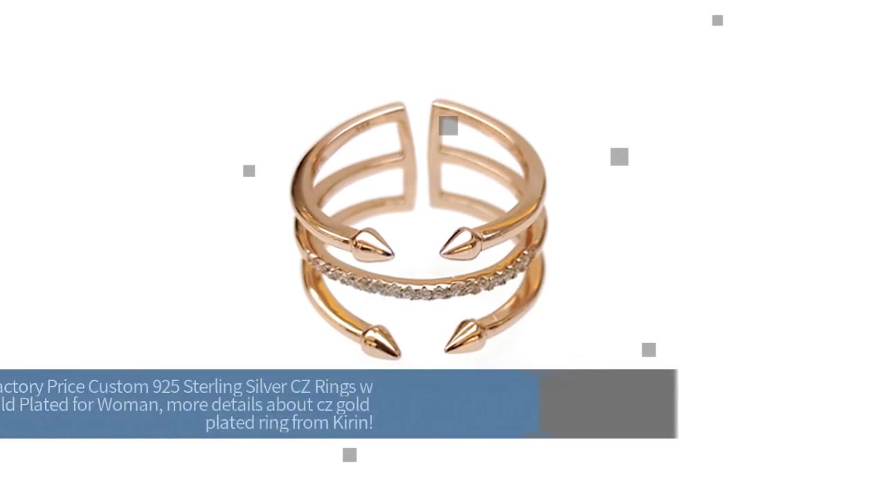 Factory Price Custom 925 Sterling Silver CZ Rings with Rose Gold Plated for Woman 102232 Supplier-Kirin