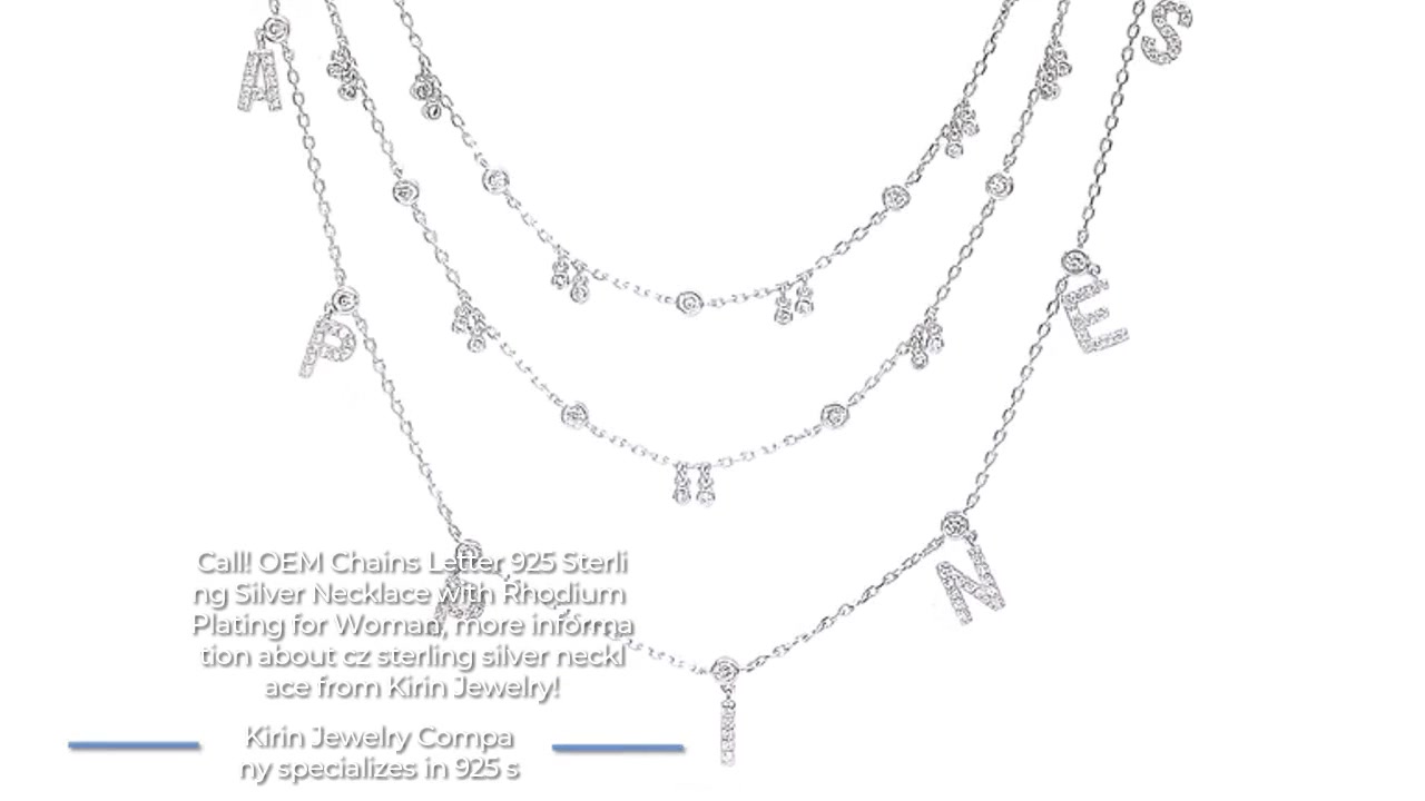 OEM Chains Letter 925 Sterling Silver Necklace with Rhodium Plating for Woman 71612