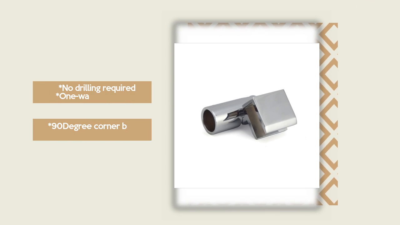 Shower Glass Support Bar,Fixed Panel Support Bar Brackets 90 Degree KA-002 | JY