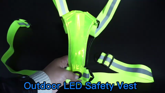 LED Reflektierende Laufweste, einstellbare elastische  Laufsicherheitsausrüstung Led Licht Up Weste Hohe Sichtbarkeit