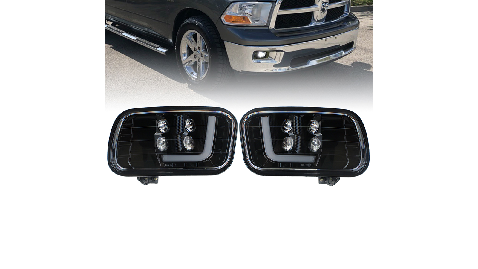 Aukma Dodge Ram 1500/2500/3500 09-12 LED mlhové světlo s denní běžící světla Jízda mlhových svítilen