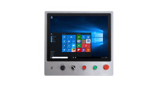 Professional 19 Inch Touch Screen Panel PC Integrated with emergency button for CNC