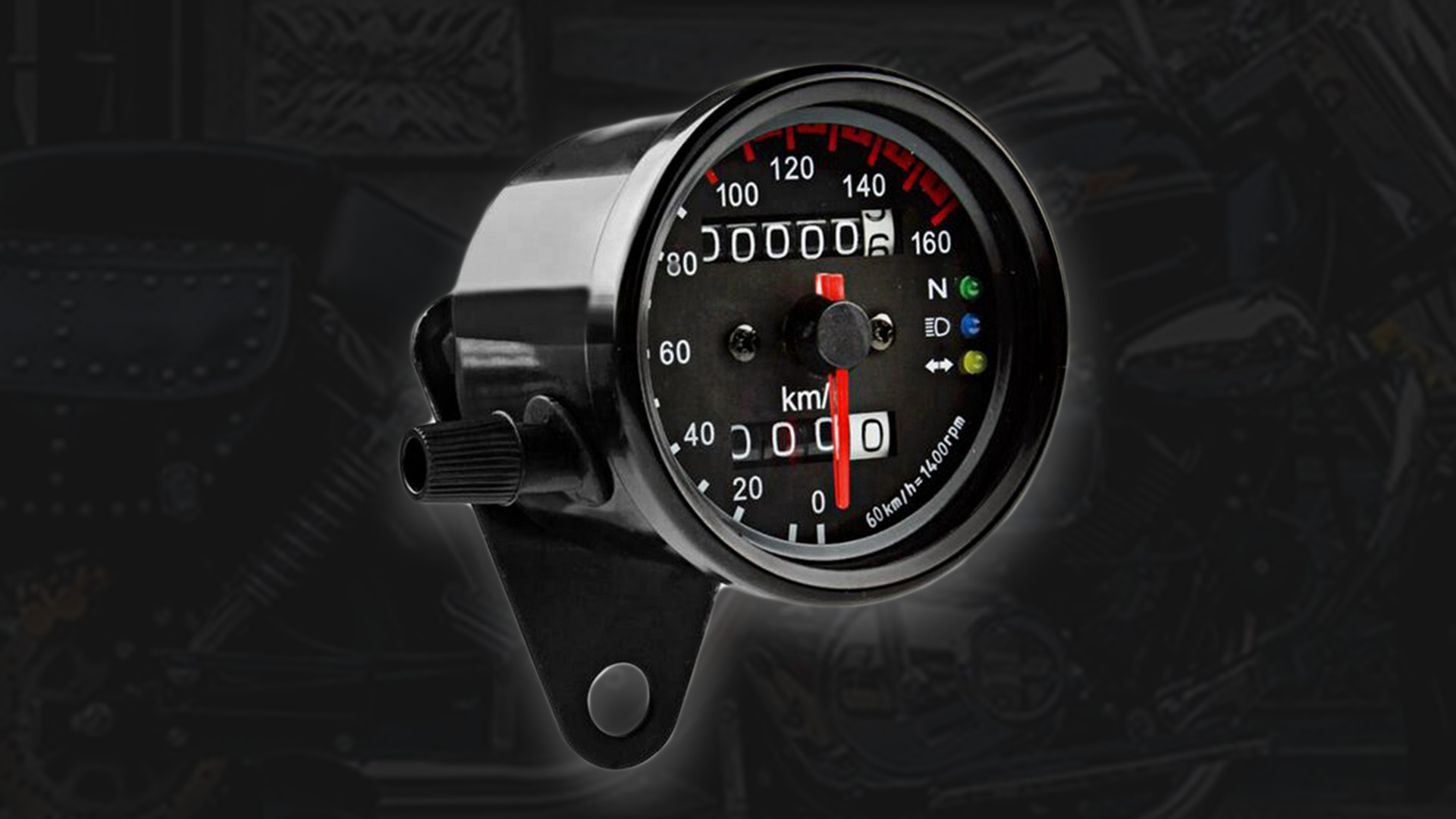 RTS Universal Motorcycle Speedometer Odometer Motorcycle Dual Speed Meter With 12V LED Indicator