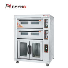 Commercial Baking Stainless Steel Two Layer Four Trays Gas Oven With Twelve trays Double Temperature Fermentation Tank