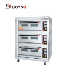 Commercial Stainless Steel Mechanical Control Gas Oven Three Deck Six Trays Bread Oven For Cake Shop