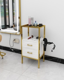 Yoocell Hot Sale Durable Gold Stainless Steel Barber Salon Hair Equipment Stylist Trolley Cart in Salon Furniture-OC2054