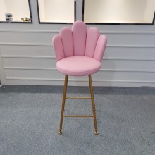 Yoocell Pink Modern Gold Frame Special Design of 5 Petals Nail Salon Chair Makeup Salon Chair for Hair Salon-CN101A
