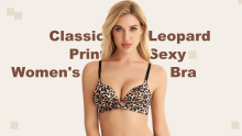 INENEMIS High Fashion Skin-friendly Classic Leopard Sexy Women Bra B6039#8