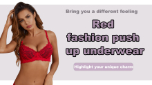 INENEMIS Good Quality Floral Lace Hot Sexy Red Color Fashion Woman Bra A3109