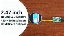 TT247BHN10A 2.47 inch 480*480 IPS Circular LCD Module 2.5 inch Round TFT Display Screen Panel MIPI Interface HX8379-C 35 Pin