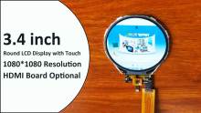 TT340CIC10B 3.4" Circular HD 800*800 MIPI IPS 3.4 inch Round TFT LCD Screen Display Module with CTP Capacitive Touch Panel ILI9881C 39 Pin