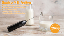 Bttery Operated Coffee Foamer Egg Mixer Stainless Steel Single Whisk Layer Hand Milk Forther