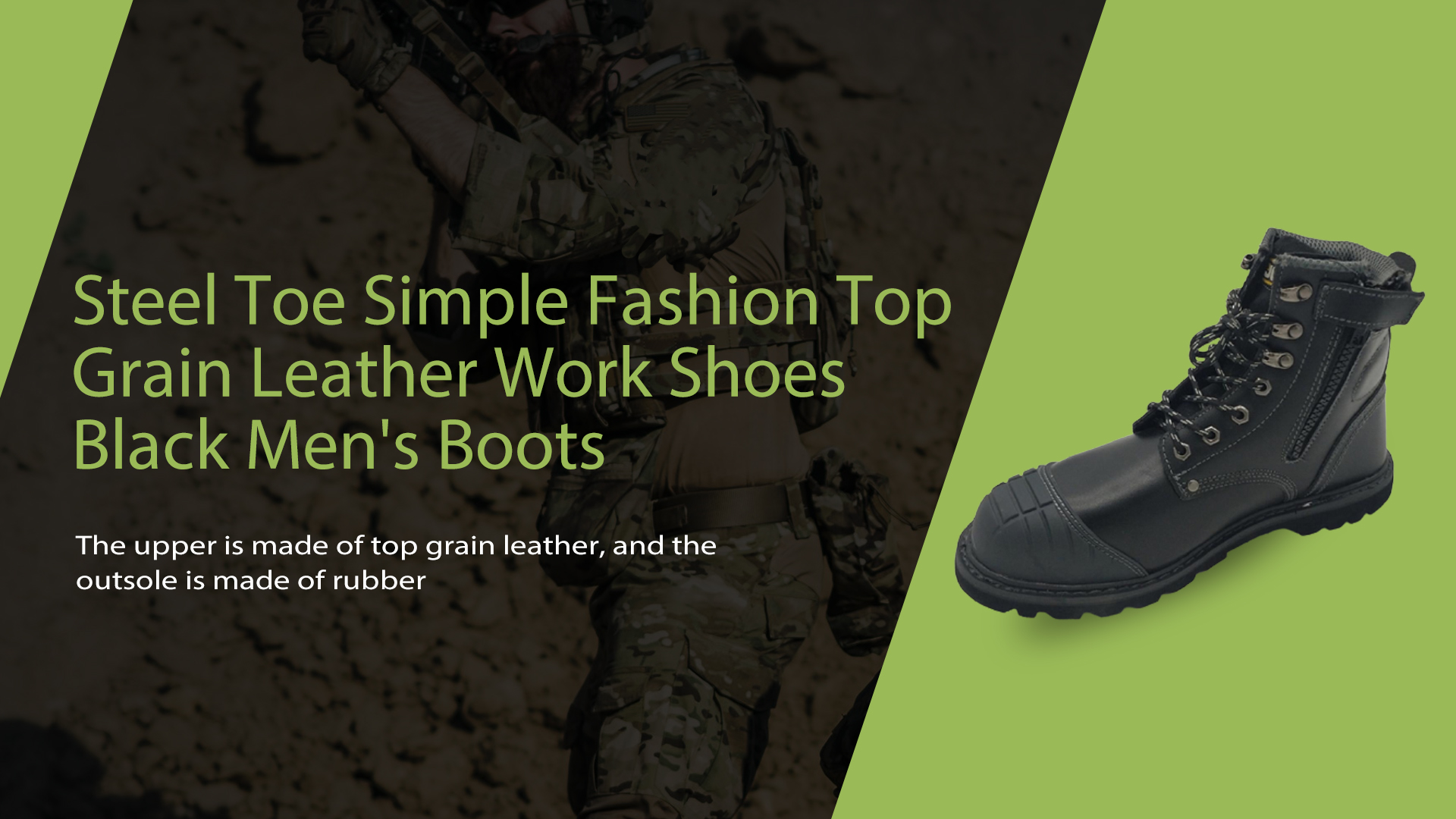 Sapatos de trabalho masculinos pretos com biqueira de aço simples moda grão superior