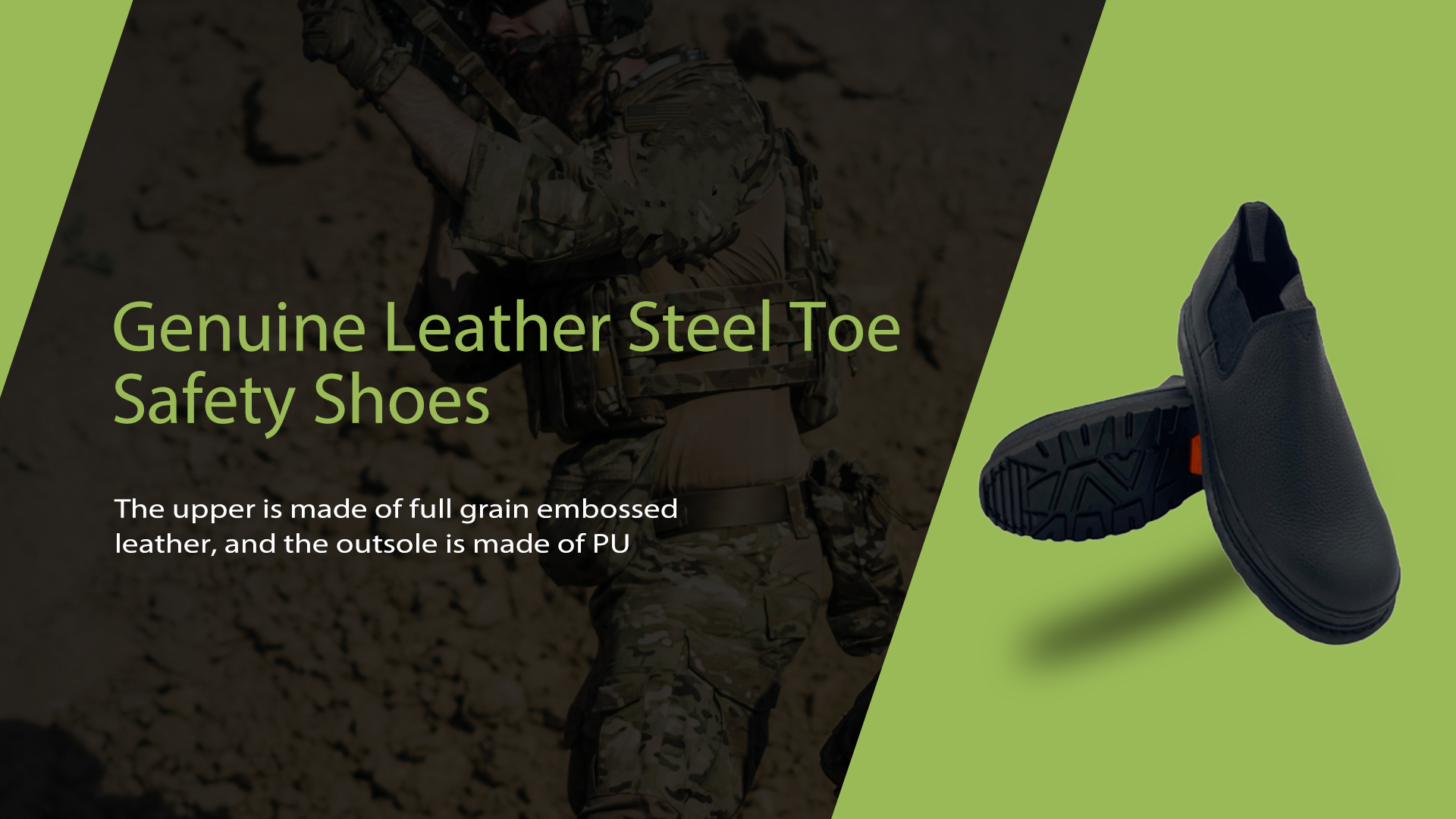 Genuine Leather Steel Toe Sapatos na Pangkaligtasan