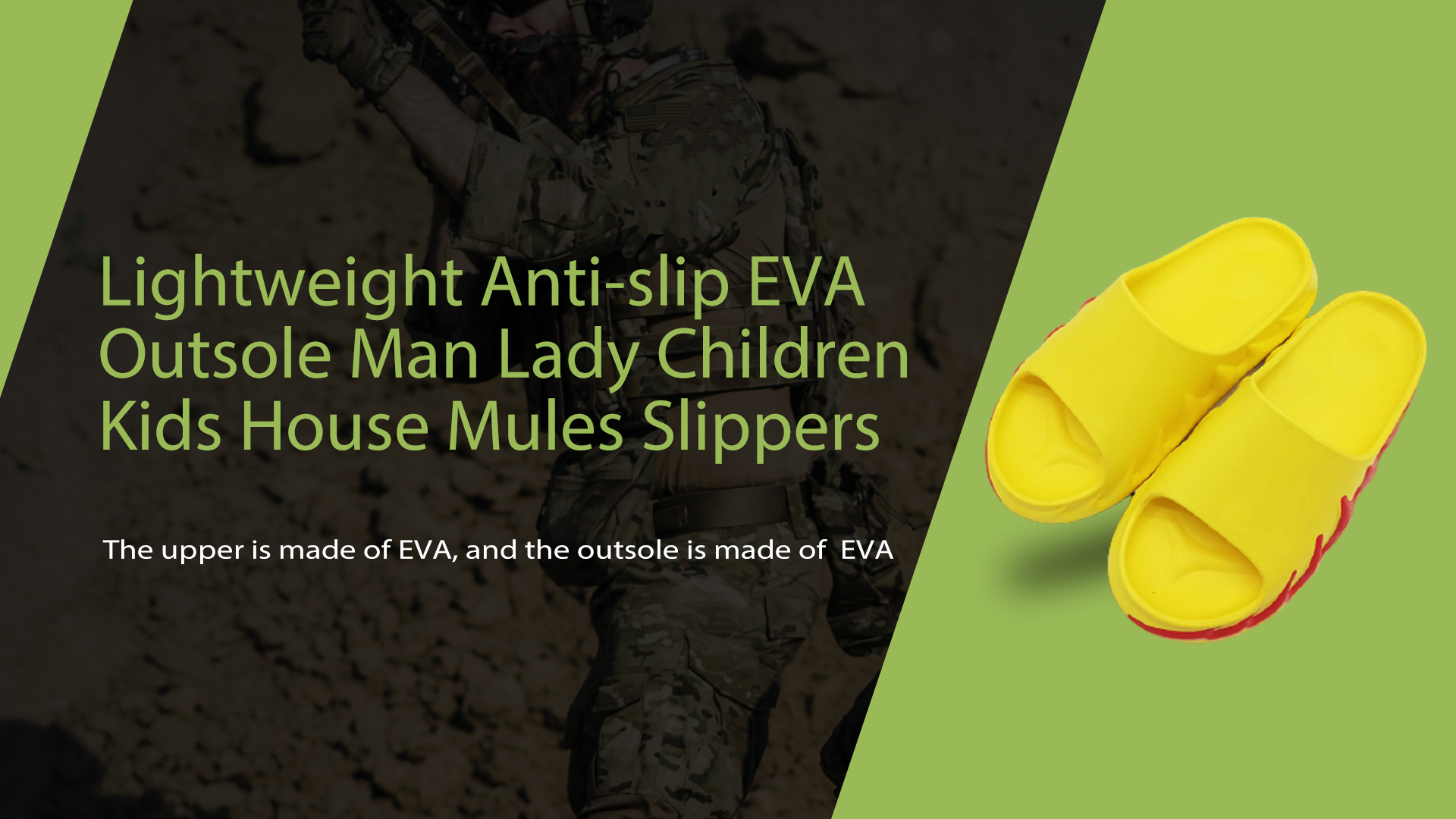 Lightweight Anti-slip EVA Outsole Man Lady Children Kids House Mules Slippers