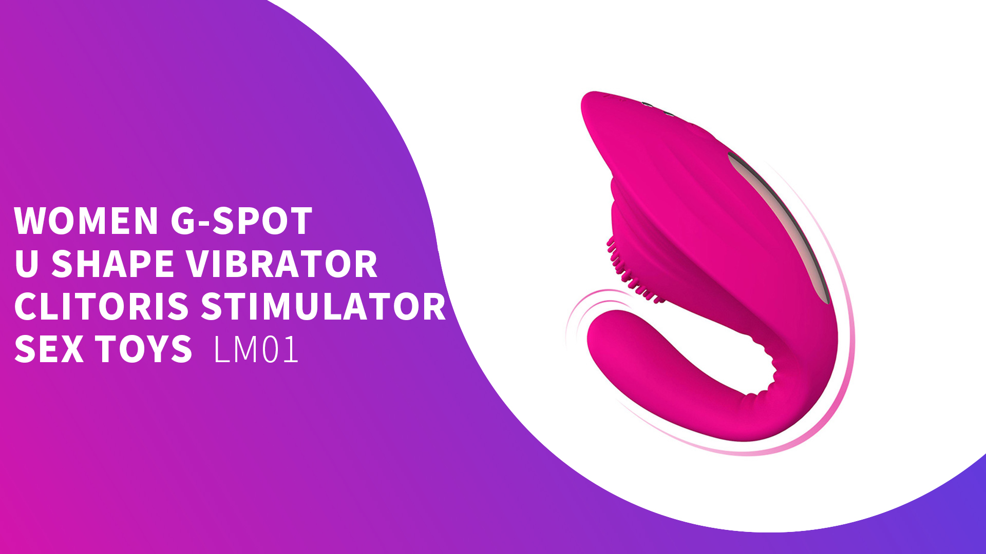 Kvinnor G-punkt U-form Vibrator Klitorisstimulator Sexleksaker LM01