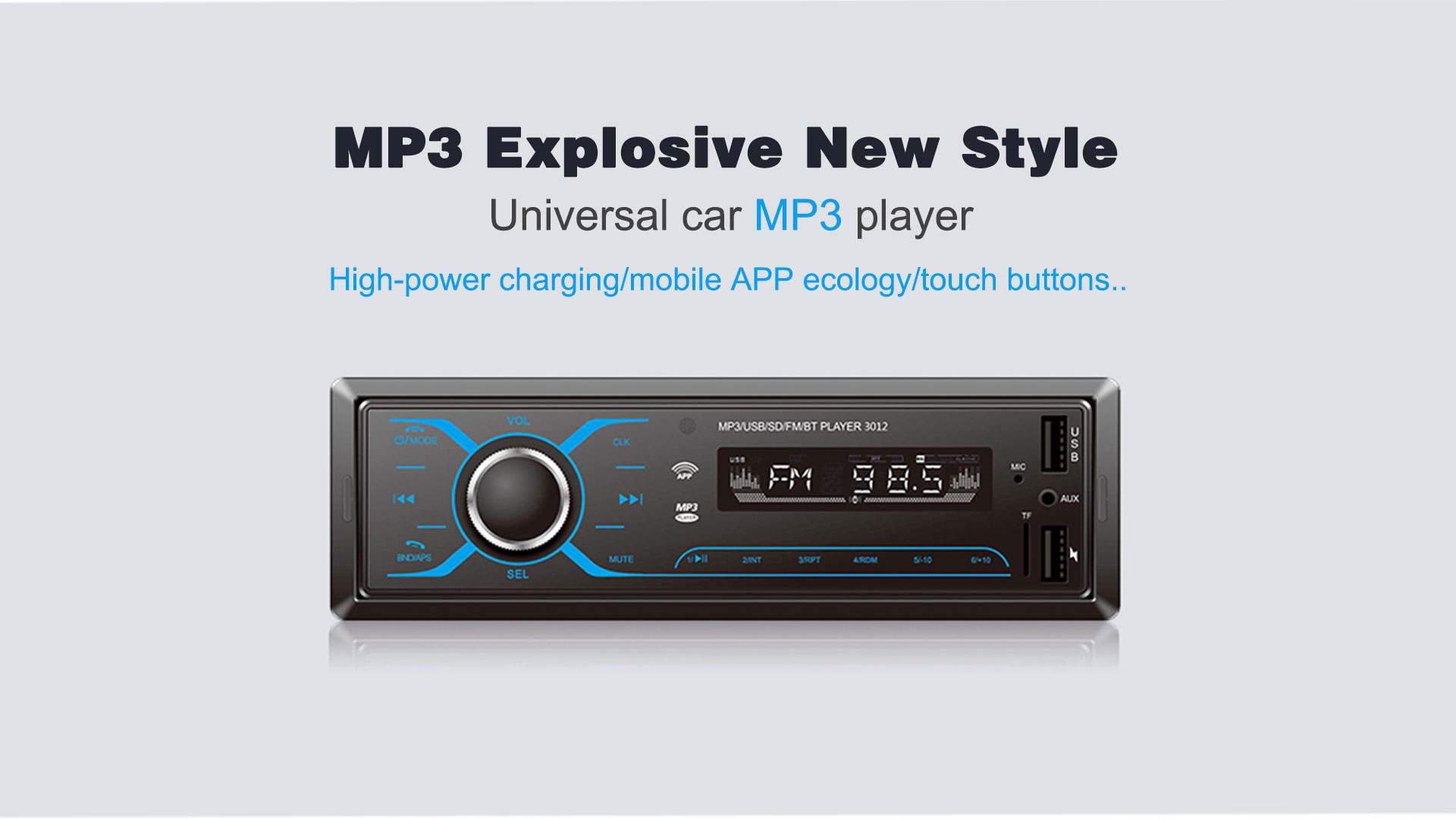 High Quality 1 Din Car Stereo FM Radio MP3 Audio Player Support USB TF