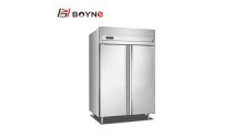 Commercial Stainless Steel Vertical Two Door Bakery Kitchen Fridge Trays Insert Chiller Refrigerator