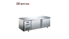 Commercial Kitchen Stainless Steel Counter Top Two Door Fan Cooling Refrigeration