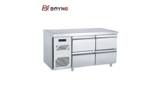 Commercial Stainless Steel Fan Cooling Embraco Compressor Four Drawer Refrigeration Table