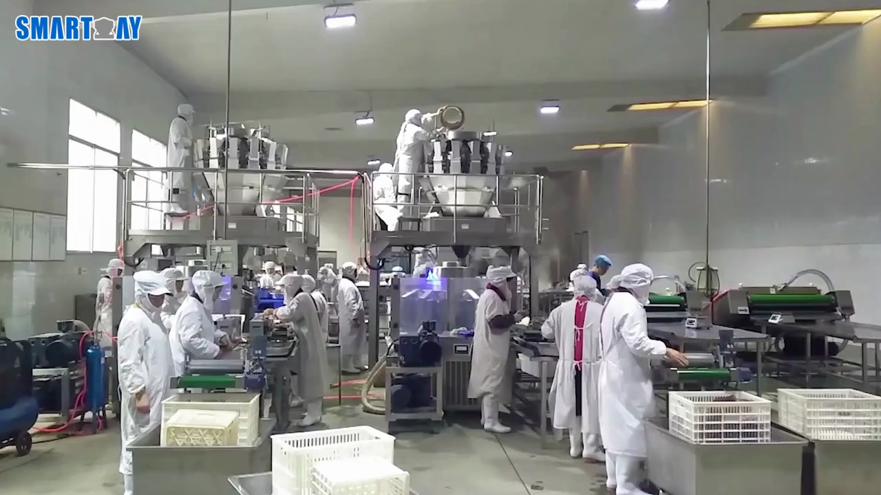 Automatic Cooked Rice Vacuum Rotary Packing Machine With Combination Weigher