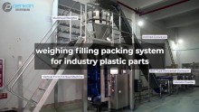 weighing filling packing system for industry plastic parts