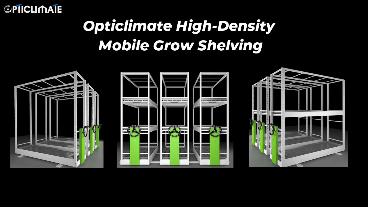 Opticlimate mobiele kweekrekken met hoge dichtheid