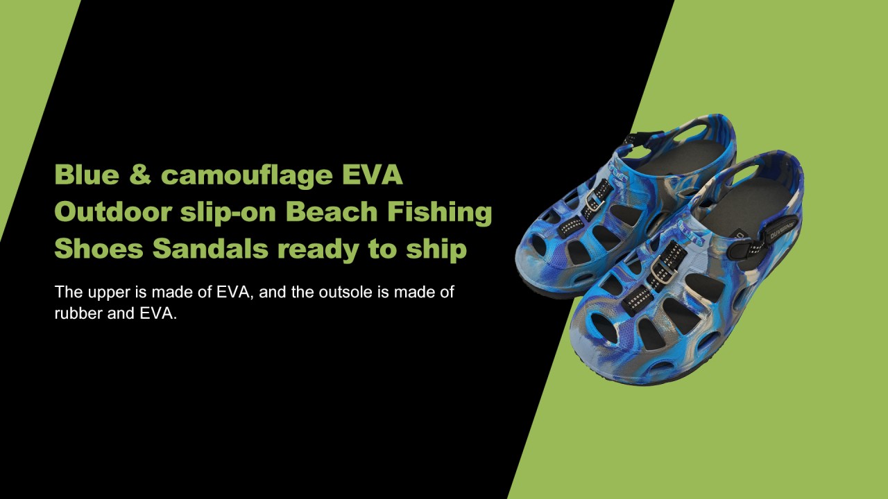 Blauw& camouflage EVA Outdoor slip-on Strandvissen Schoenen Sandalen klaar om te verzenden