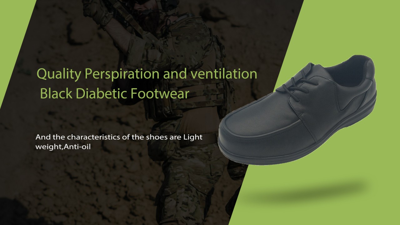 Quality Perspiration and Ventilation Black Diabetic Footwear