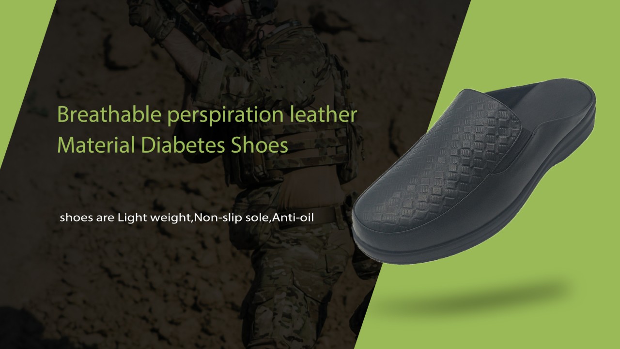 Makahinga na pawis na leather Material Diabetes Shoes