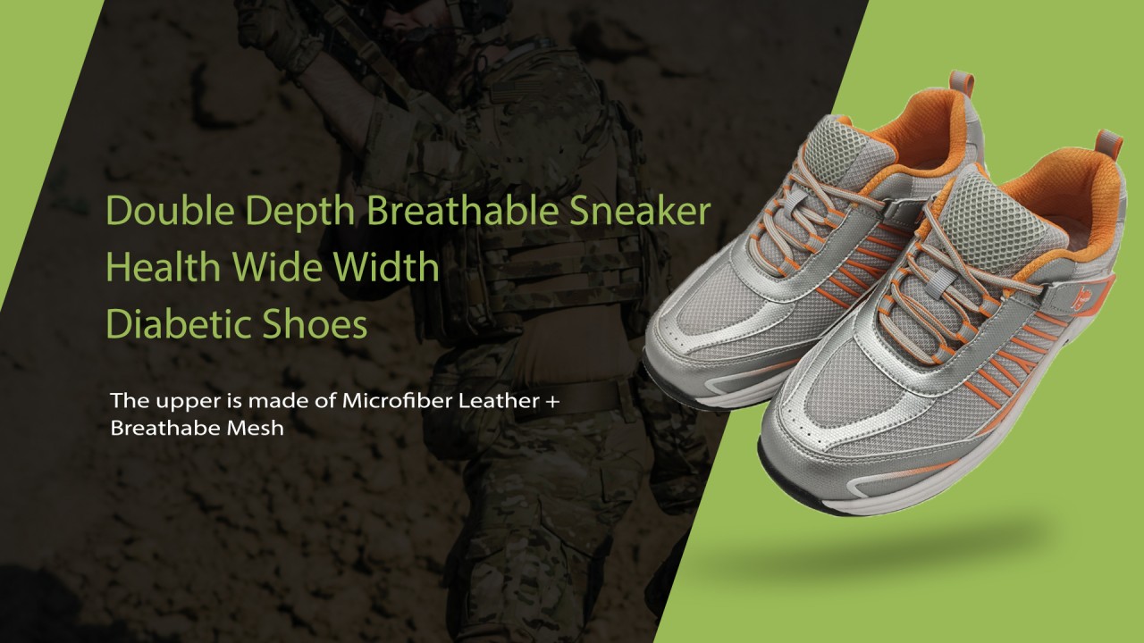 Double Depth Breathable Sneaker Health Wide Width Diabetic Shoes