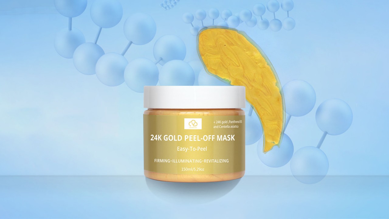Minboss 24k Gold Peel-off Maska-paraben Darmowa złota maska ​​twarzy, nawilżająca maska ​​do twarzy z kolageniem<$$ >.Botaniczne, maska ​​z blachy złota do czystości skóry
