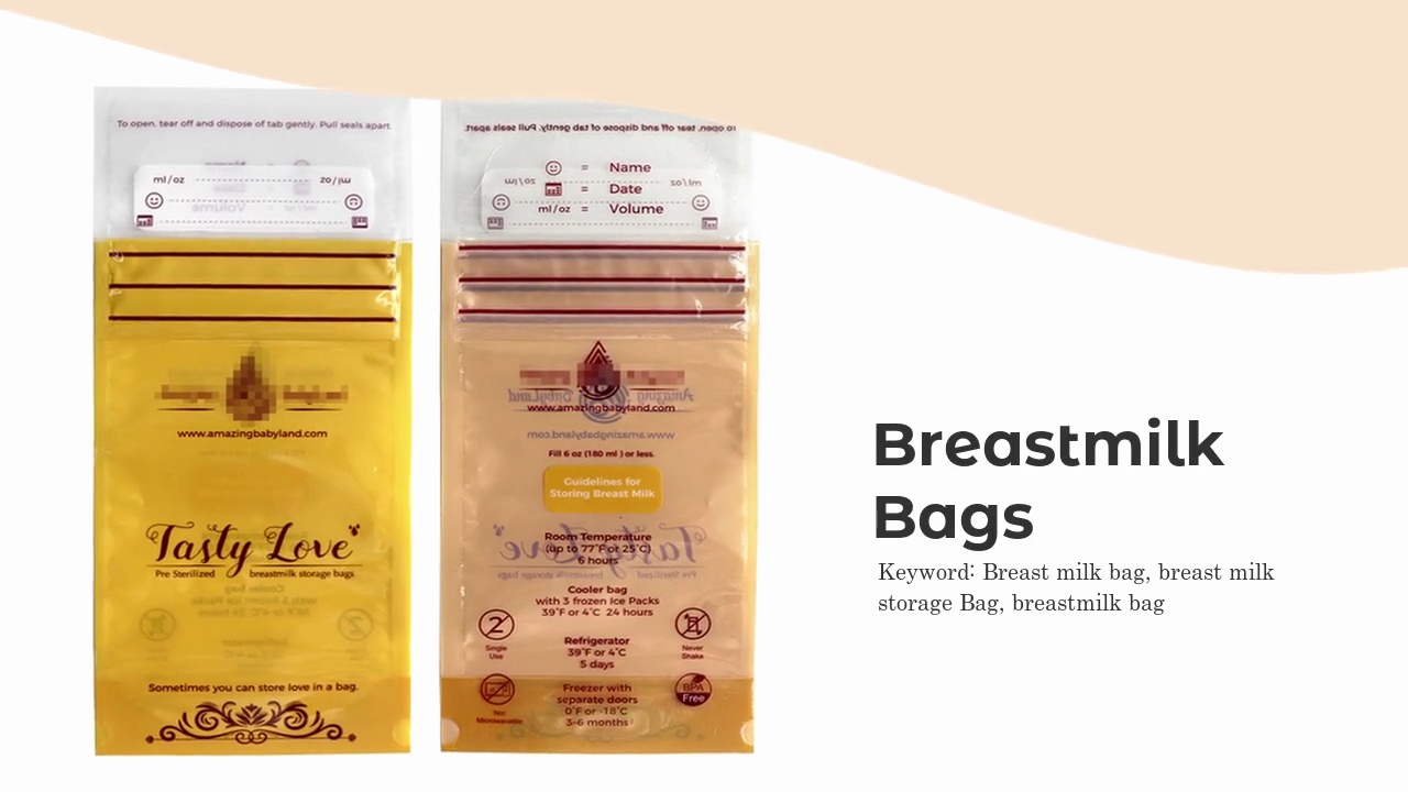 RSH 포장 도매 맞춤형 로고 사전 멸균 모유 가방 모유 보관 가방 BPA 무료 제조업체