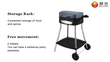 Durable Using Camping Rack 2 Wheels Aluminium Electric Grill With Stand