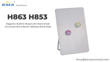 Magnetic Bulletin Board with Stand Small Dry Erase Memo Board Tabletop Metal Easel H863 H853