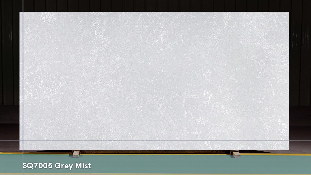 SQ7005 Gray Mist는 중국에서 석영 석재를 보는 대리석으로 설계되었습니다.