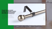 Classic Bronze metal curtain rod double curtain rod with metal brackets+ XIN-036 manufacturers